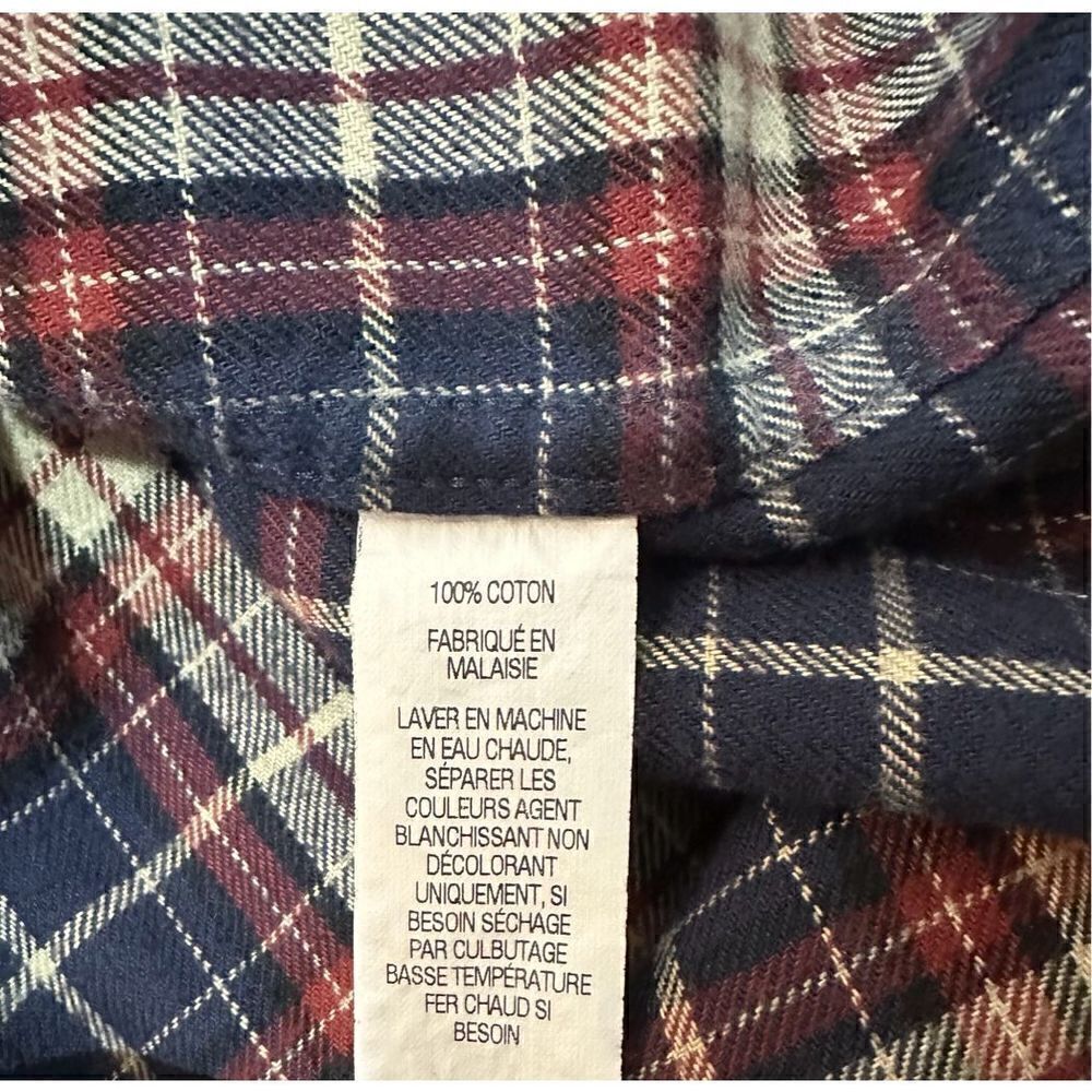 L.L. Bean men’s brown blue flannel button up shirt size XL regular #32-0809 - Picture 4 of 4